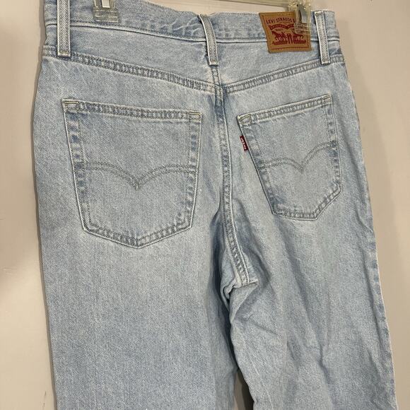 Levis Womens Y2K Style Mid Rise 94s Baggy Wide Leg Jeans Sz 29 Lightwash Skater - Picture 12 of 16